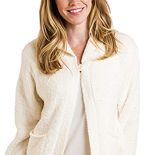 Softies Women's Marshmallow Bed Jacket (Small, Ivory)