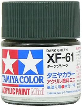Amazon タミヤカラー アクリルミニ Xf 61 ダークグリーン つや消し カラー塗料 通販