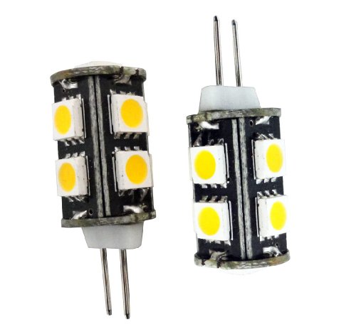 G4 Base LED Light Bulbs 12V AC/DC for Landscape Lighting 9SMD 5050, 1.6W (Jc10 Bi-pin 10w Replacement) (Pack of 2)