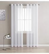LinenZone - Grommet Semi Sheer Curtains - 2 Pieces - Total Size 108 Inch Wide (54 Inch Each Panel...