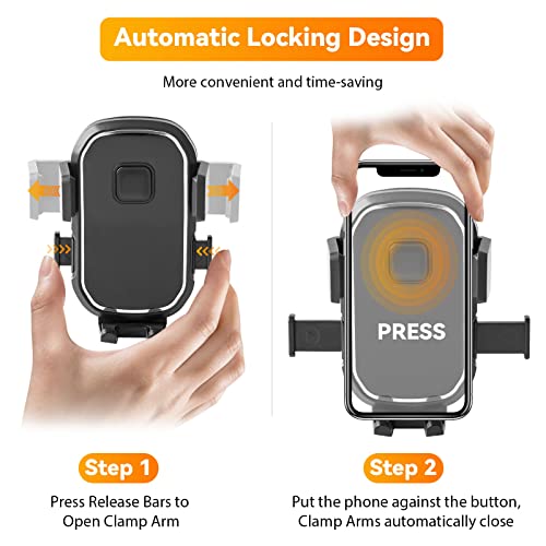 Cup Holder Expander for Car, 2 in 1 Multifunctional Car Phone Holder Mount Cup Holder, Auto Cup Holder Extender with Adjustable Base, 360° Rotation Car Cell Phone Holder Compatible with All Smartphone