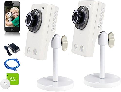 iSmart 2Pcs 720P HD Wireless Wifi IP Camera Pan Indoor Home Security Surveillance Video, Two Way Audio Night Vision C7012DN2