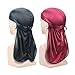 2 PIieces Silky Soft Durag Headwraps with Extra Long Tail and Wide Straps for 360 Waves