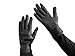FOWNES Women's Rabbit Fur Lined Black Napa Leather Gloves