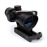 wipboten ACOG Rifle Scope 4x32 True Fiber Red Illuminated Crosshair Riflescope Optical Sights