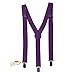 Suspenders - Solid Purple Adjustable Braces with Silver Clips by CoverYourHair