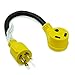 LeisureCords RV Generator Adapter with 30 Amp 3 Prong Locking Male Plug to RV 30 Amp Female Standard Connector 18