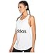 adidas Women's Essentials Linear Loose Tank Top, White/Black, X-Large