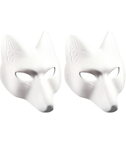 ミュージシャン BABYL FOX MASK Latex ver. WHITE Amazon.com: SAFIGLE Paintable White Fox Mask DIY Animal Masquerade