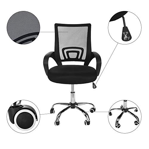 Ergonomic Adjustable Breathable Mesh Office Chair, Black Liftable Home 360-Degree Swivel High Back Net Chair Executive Task Desk Chair Computer Chair Guest Reception Chair(Ordinary or Upgrade) (Ordinary)
