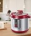 Electric Pressure Cooker ICOOKPOT 9-in-1 Multi- Use Programmable Smart Pressure Cooker, Slow Cooker, Yogurt Maker, Rice Cooker, Steamer, Soup and Warmer, Steam Rack and Recipes, Red