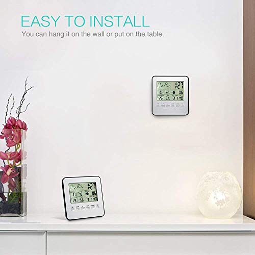 TOOGOO Upgraded Weather Station, Wireless Digital Indoor Outdoor Thermometer Hygrometer, Remote Sensor, Home Weather Forecaster Station, Humidity, Clock, Alarm Clock - Thumbnail 3