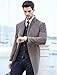 Mordenmiss Men's Winter Woolen Long Trench Coat Business Outfit Down Jacket Khaki XL