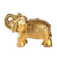 Brass Feng Shui Elephant Statue Home Office Decoration Golden Sculpture Auspicious Talisman Gift Collection PTZY047