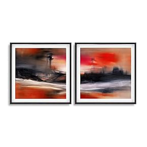 Framed Canvas Wall Art for Living Room, Bedroom Abstract Theme Canvas Prints for Home Decoration Ready to Hang - 16"x16"x2 Panels