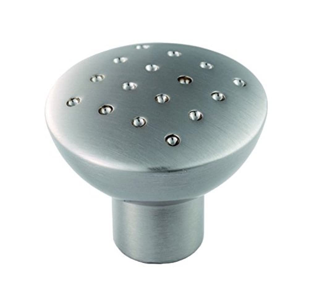 Merriway BH06135 (4 Pcs) Cupboard Cabinet Door Knob Dimpled, Matt Chromed Metal 28mm - Pack of 4 Pieces