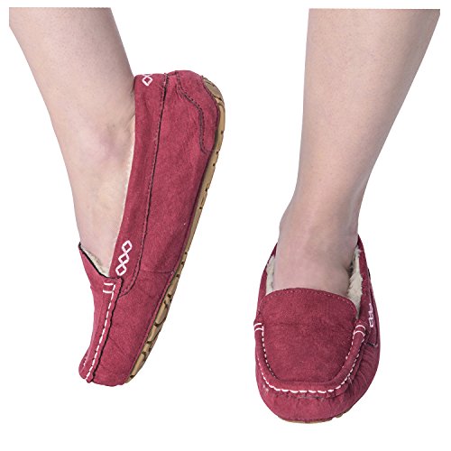 » Snoozies Womens Indoor Outdoor Sole Ultra Soft Lining Suede Moccasins