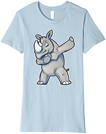 Womens Rhino Dabbing T Shirt Funny Chubby Unicorn Rhinoceros Gifts Small Baby Blue