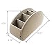 Fosinz Remote Control Holder Organizer Table Desk Leather Control Storage TV Remote Control Organizer with 5 Spacious Compartments (Beige)
