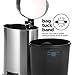 Home Zone Living 3 Gallon Kitchen Trash Can, Small Semi Round Stainless Steel, Step Pedal, 12 Liter
