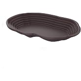 Flushbay Extra Large Reptile Bathing Pool Reptile Feeding Dish Water Bowl with Ramp Aquarium Ornament for Gecko, Snake, Turtle, Bearded Dragon, Lizard Bath(Black)