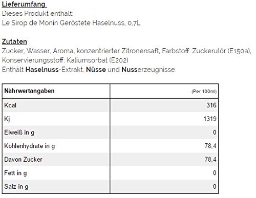 Monin Top 6 für Kaffeegetränke 0,7L (geröstete Haselnuss, Caramel, Cocos, Weisse Schokolade, Macadamia Nuss, Vanille) – Bild 2