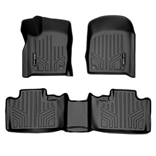 MAXLINER Custom Fit Floor Mats 2 Row Liner Set Black Compatible with 2016-2021 Jeep Grand Cherokee / Dodge Durango