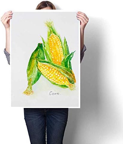 Anshesix Canvas Painting Sticker Corn Watercolor Painted Print On Canvas for Wall Decor 24"x36"