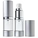 JUVITUS Airless Pump and Spray Bottle Refillable Travel Set with Clear Travel Bag - 10 ml / 0.34 fl oz (4 pack- 2 each spray and pump)