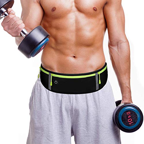 Y&R Direct Fanny Pack for Men Running Belt Pouch Waist Bag Workout Belt for Apple iPhone XR XS 8 X 7+ Samsung Note Galaxy Running Walking Cycling Gym-05BK (Black-001)