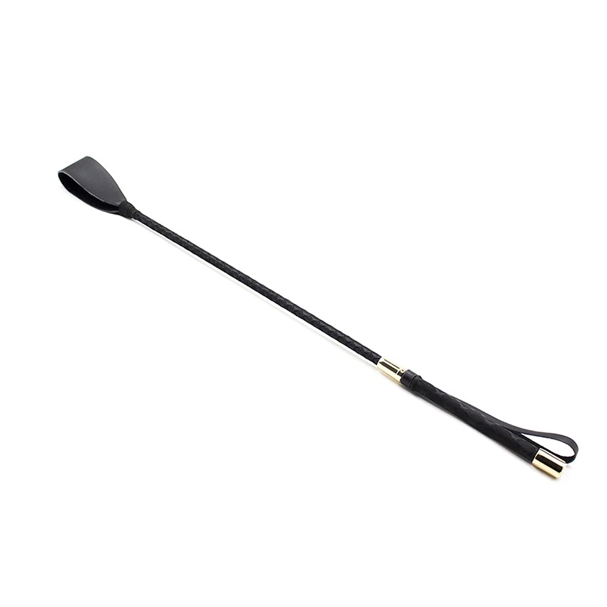 Fuwok Leather Riding Crop and Whip with Leather Keeper (Length-45cm)