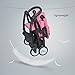 Pink Deluxe Dual-Brake Single Baby Stroller, Portable Light Weight Travel Pram, Large Water Resistant Umbrella Canopy for Infant Toddler, Boys, Girls Unisex 3 Month, 1, 2 Year Old and UP