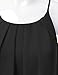 JJ Perfection Women's Round Neck Front Pleated Chiffon Cami Tank Top Black S