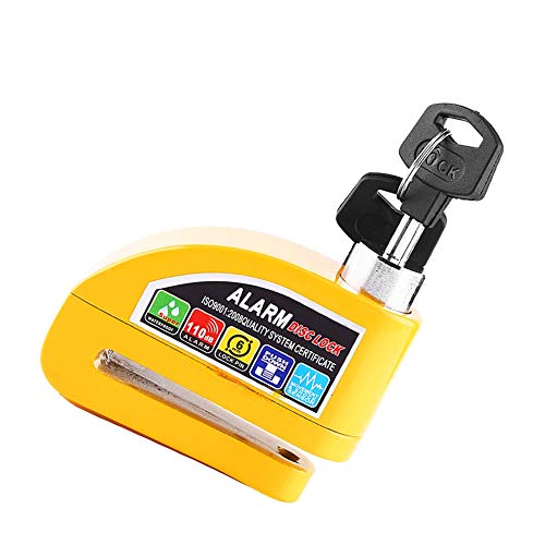 Cuque Disc Brake Lock Motorcycle Anti-Theft Brake Lock Scooter Bicycle Security Alarming System with 2 Keys(Yellow) - Thumbnail 7