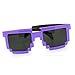 Block 8-bit Pixel Sunglasses Video Game Geek Party Favors (Purple, Black)