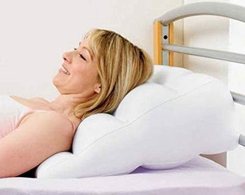 ARGY BARGY INFLATABLE WEDGE PILLOW WHITE BACK SUPPORT TRAVEL PORTABLE BED WEDGE, REFLUX RELIEF, ORTHOPAEDIC HELP STOP SNORING, BACK PAIN, LEG SUPPORT