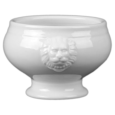 Holst Porzellan Löwenkopfterrine 0,50 l, Porzellan, weiß 12 cm, 2-Einheiten