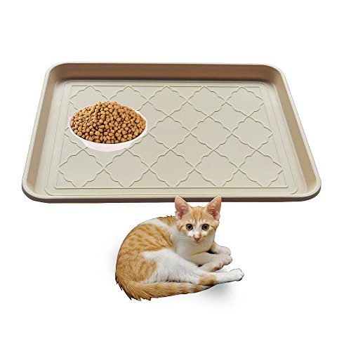 Easyology Premium Pet Food Tray Dog Food Mat and Cat Food Mat with