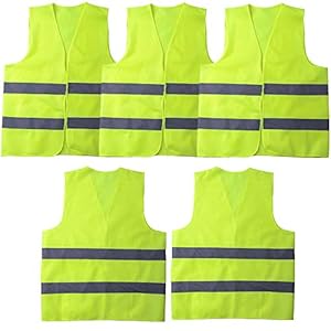 GOZAR 5 Stuks Reflecterend Veiligheid Hesje Hoog Zichtbaarheid Verstelbaar Jas met Binnenkant Zak voor Hardlopen Sport…