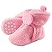 Luvable Friends baby girls Cozy Fleece Booties Slipper Sock, Light Pink, 6-12 Months Infant US