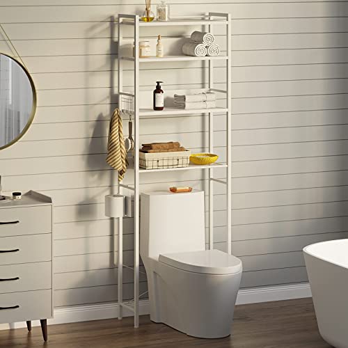 Rolanstar Over The Toilet Storage, 4Tier Wooden Bathroom Space Saver
