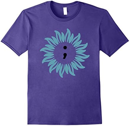 Mens Semi-Colon Suicide Awareness T-Shirt XL Purple