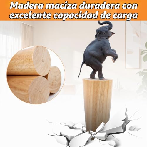 Aixxikum 4 Pieces Solid Wood Furniture Legs, 12 cm Replacement Legs for Sofa, for Mounting Plates and Screws for Sofa Bed, Shelf, TV, Wardrobe, Chair, Armchair