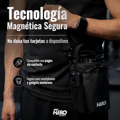 Hero Bag New Hero Project – Mochila Deportiva Magnética de Gimnasio Unisex, Compacta y Resistente – Color Negro