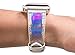 YOSWAN Shiny Band Compatible for Apple Watch 42mm 38mm, Women Hologram Holographic PU Leather Strap for iWatch Series 5 4 3, Series 2, Series 1 (Bling Glitter White, 38mm)