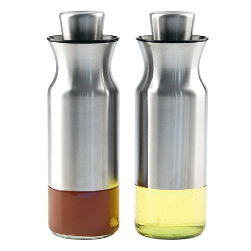 image for Aelga Olive Oil and Vinegar Dispenser Cruet Set with Elegant Glass Bot