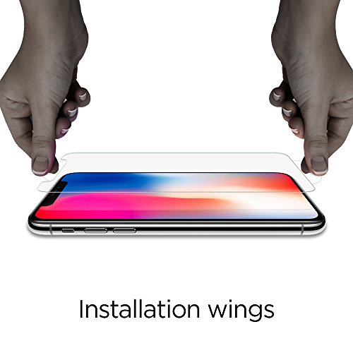 Spigen-iPhone-X-Screen-Protector-Tempered-Glass-Case-Friendly-2-Pack-for-Apple-iPhone-X-10-2017