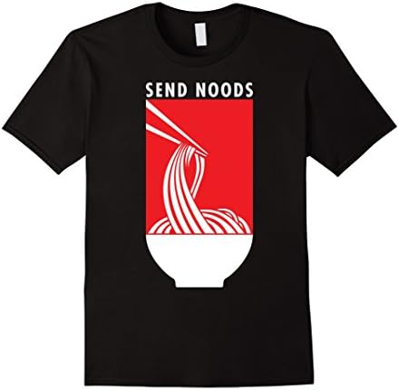 Mens Send Noods T-Shirt - Funny Ramen Noodle Pun Tee 2XL Black