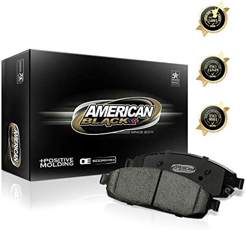 American Black ABD856M Professional Semi-Metallic Front Disc Brake Pad Set Compatible With Town&Country/Voyager/Caravan/Liberty OE Premium Quality - Perfect fit, Quiet and DUST FREE