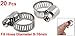 uxcell Adjustable 9mm-16mm Metal Gear Hose Clamps 20 Pcs